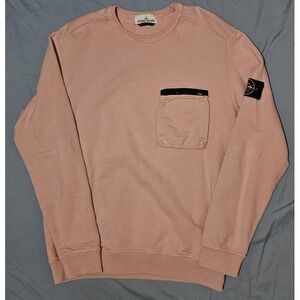Stone Island Crewneck Sweater Men sz XL Chest Pocket Pink